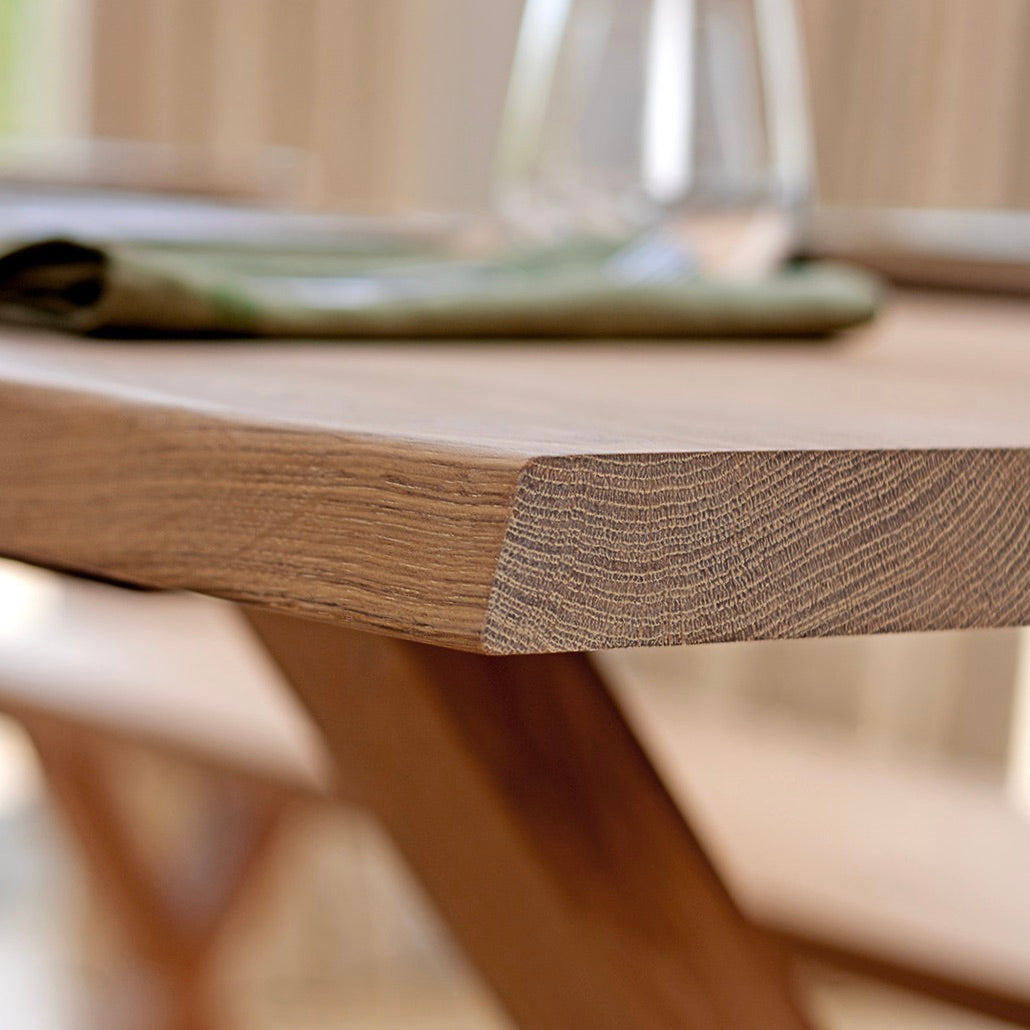 Natural Oak Cross Leg Dining Table
