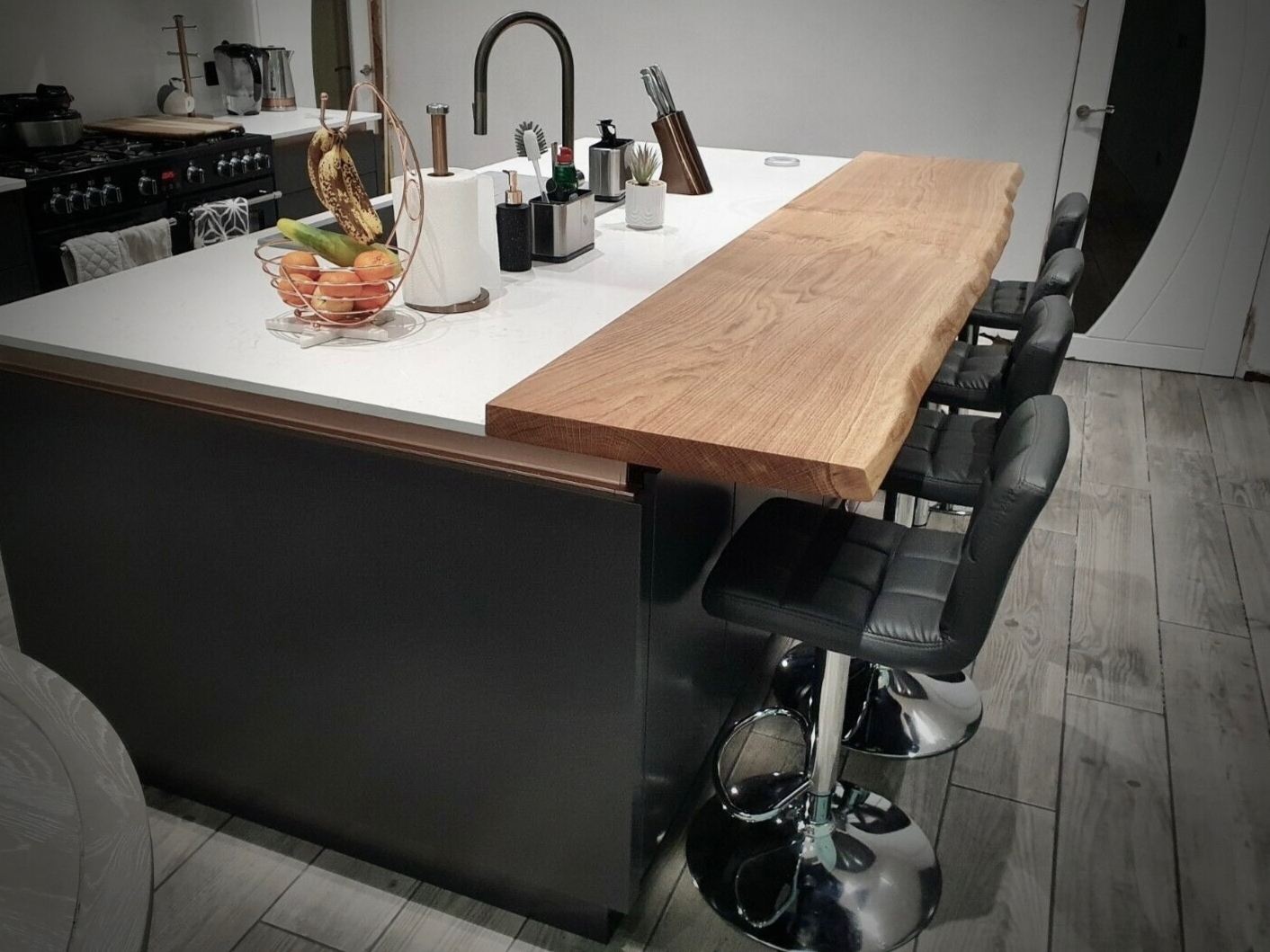 oak slab breakfast bar top