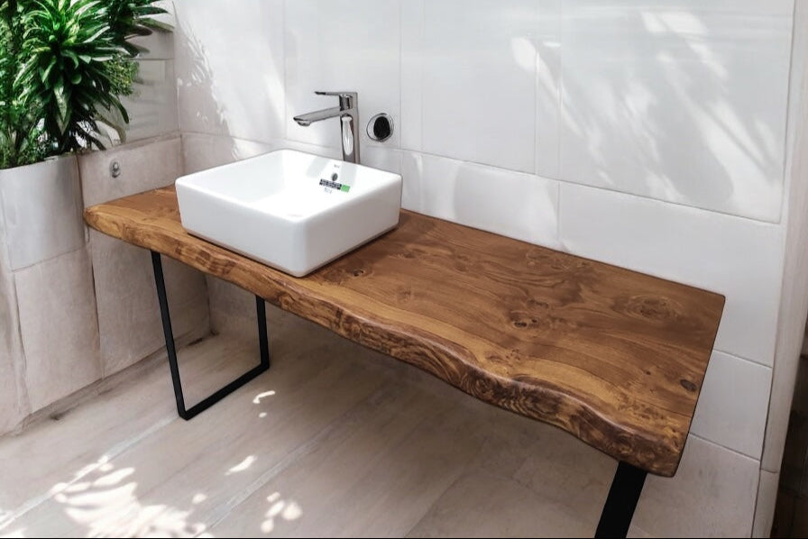 Oak board basin shelf