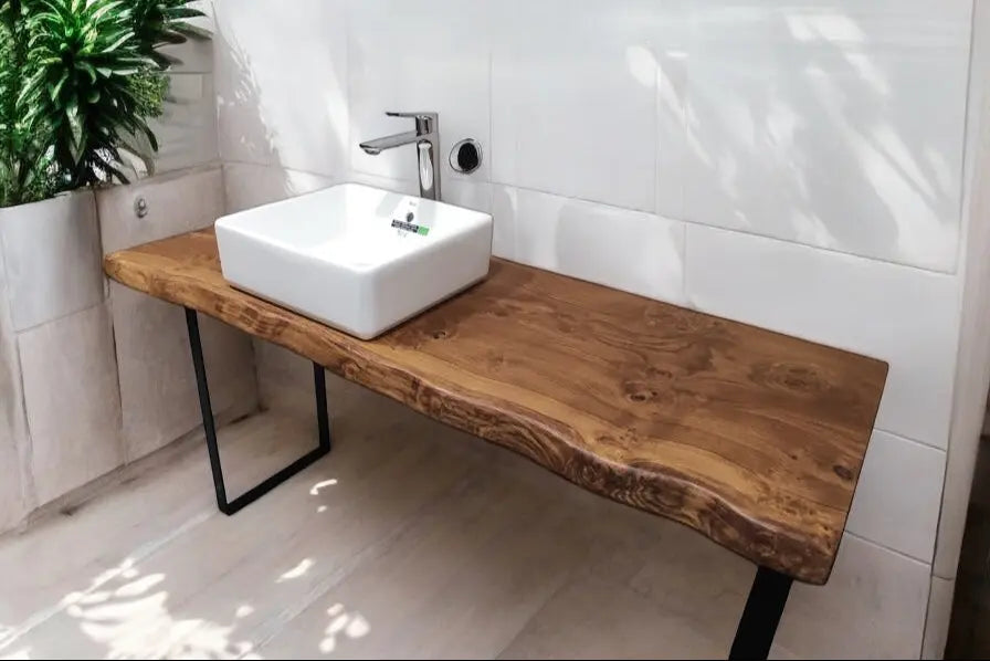 Oak board basin shelf