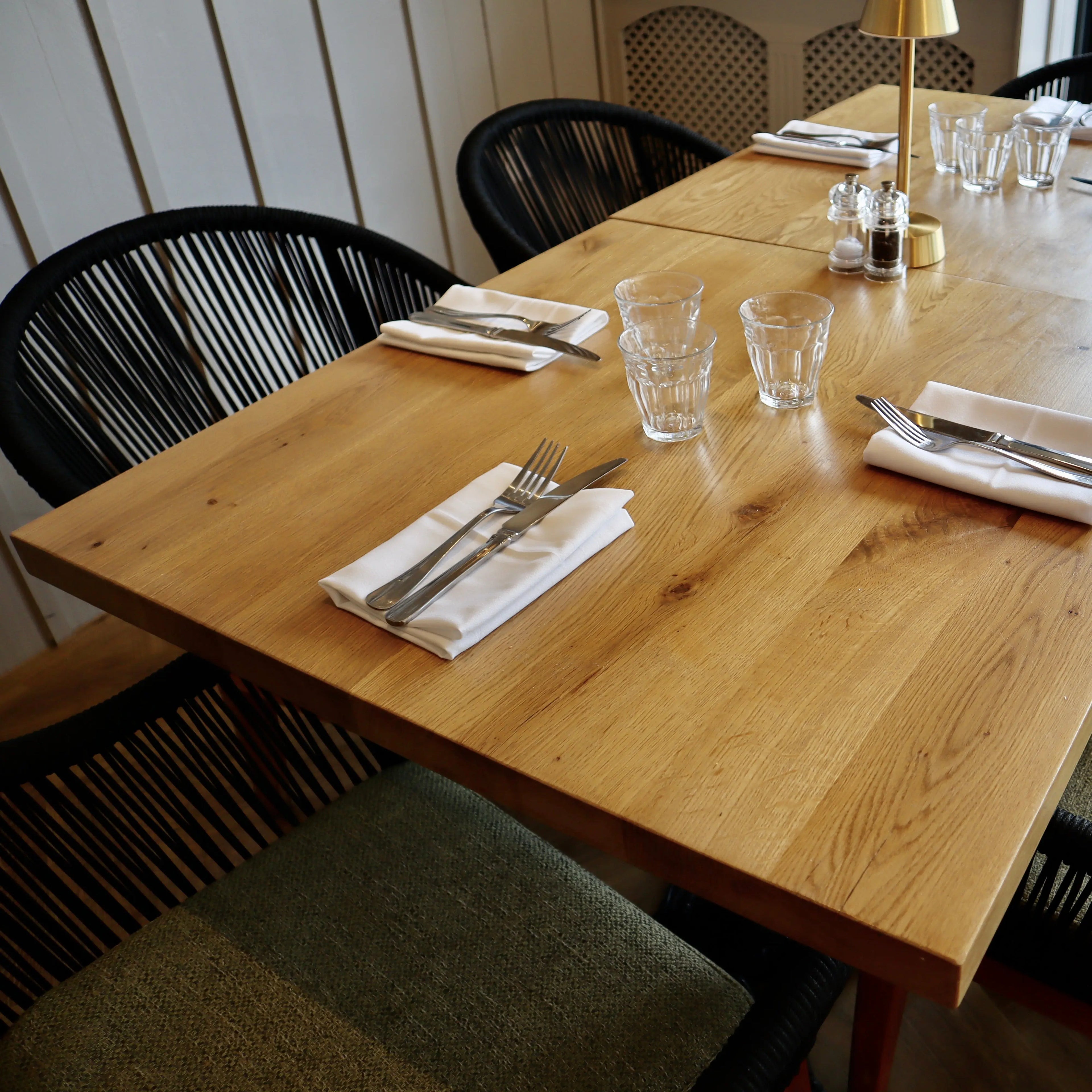Square restaurant table with chairs