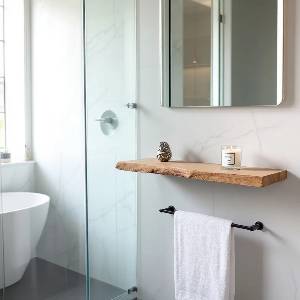 oak bathroom shelf 2