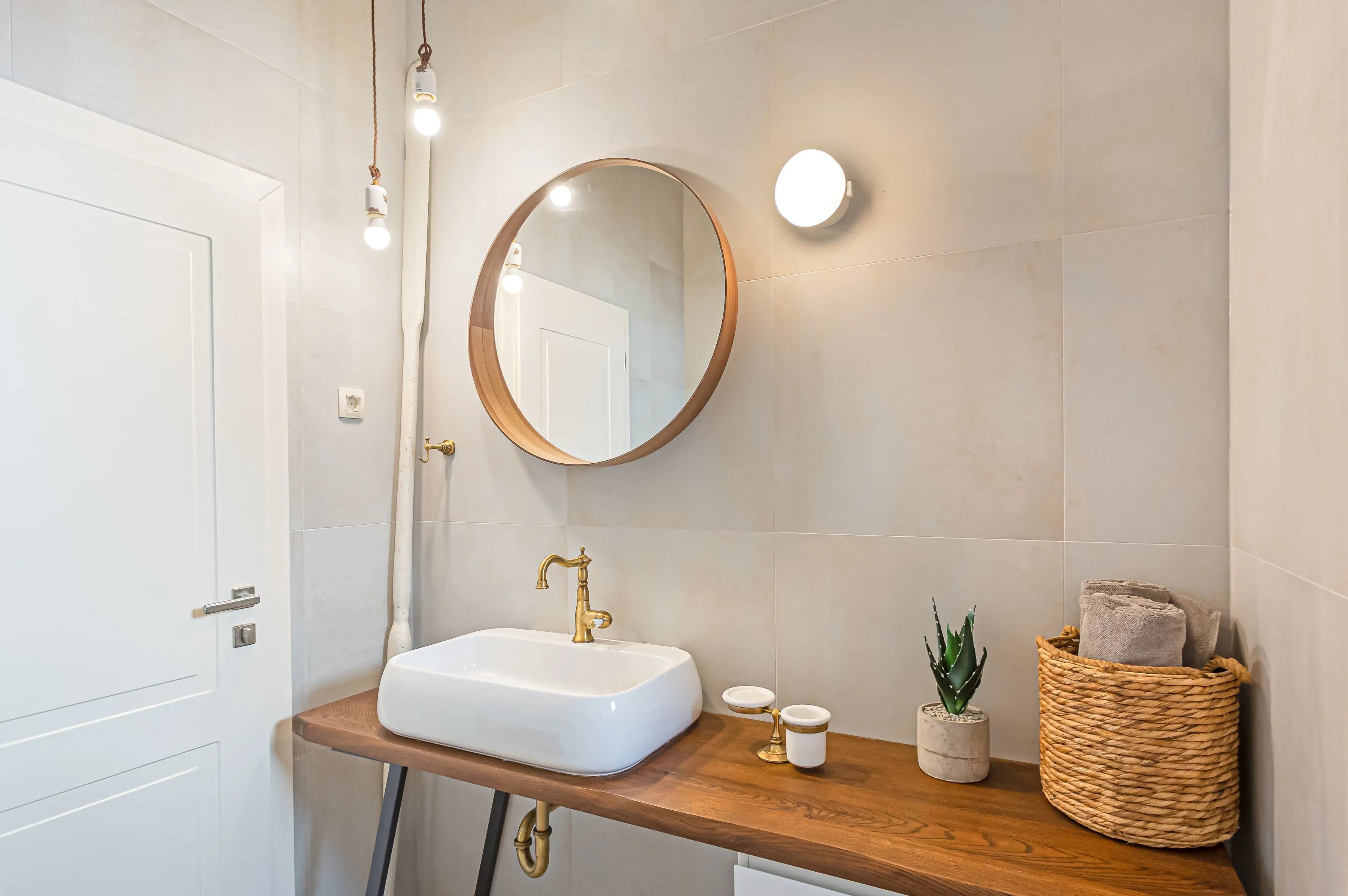 solid oak board 50mm with basin bowl