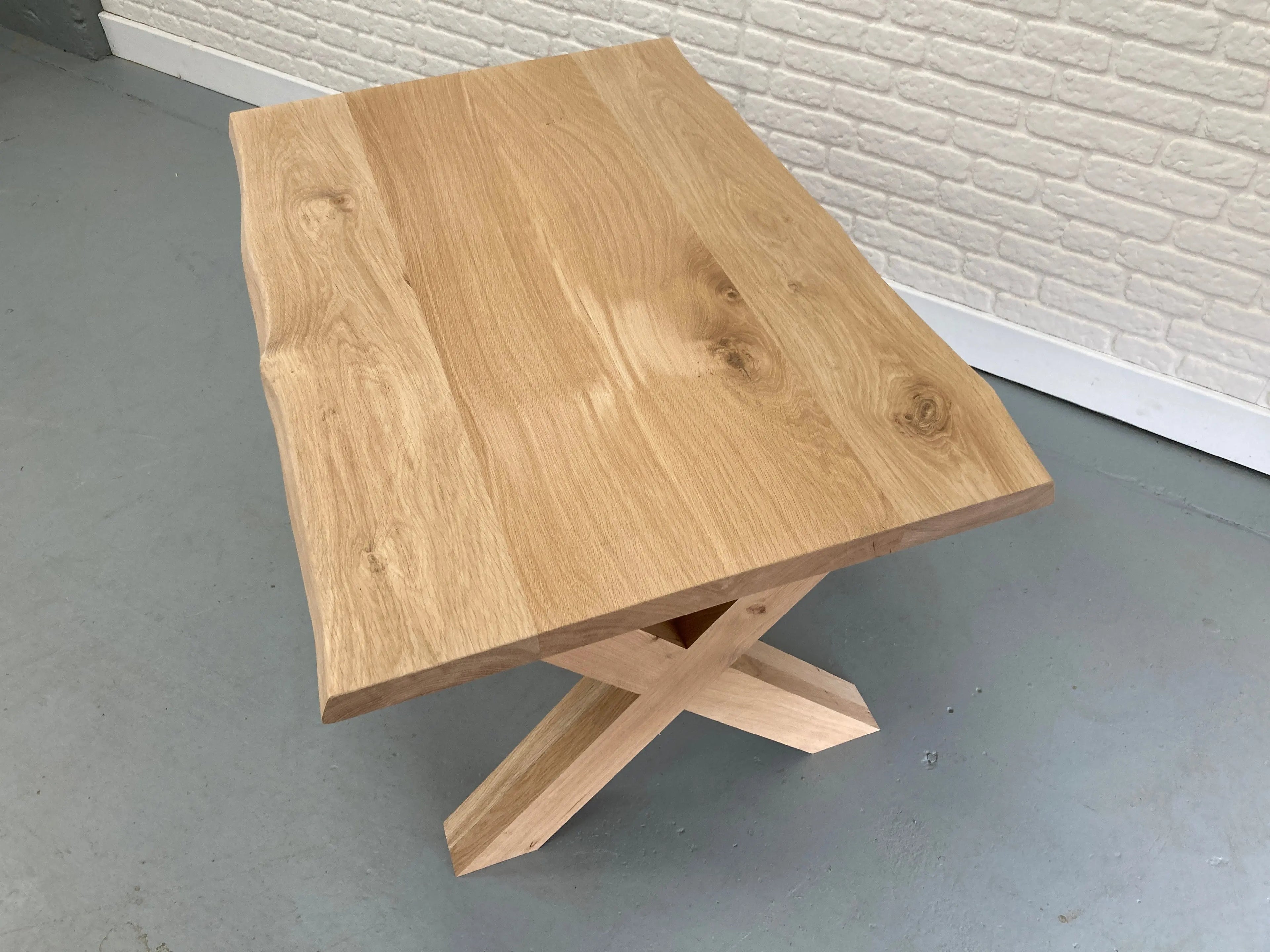solid Oak Table Top 40mm double waney edge