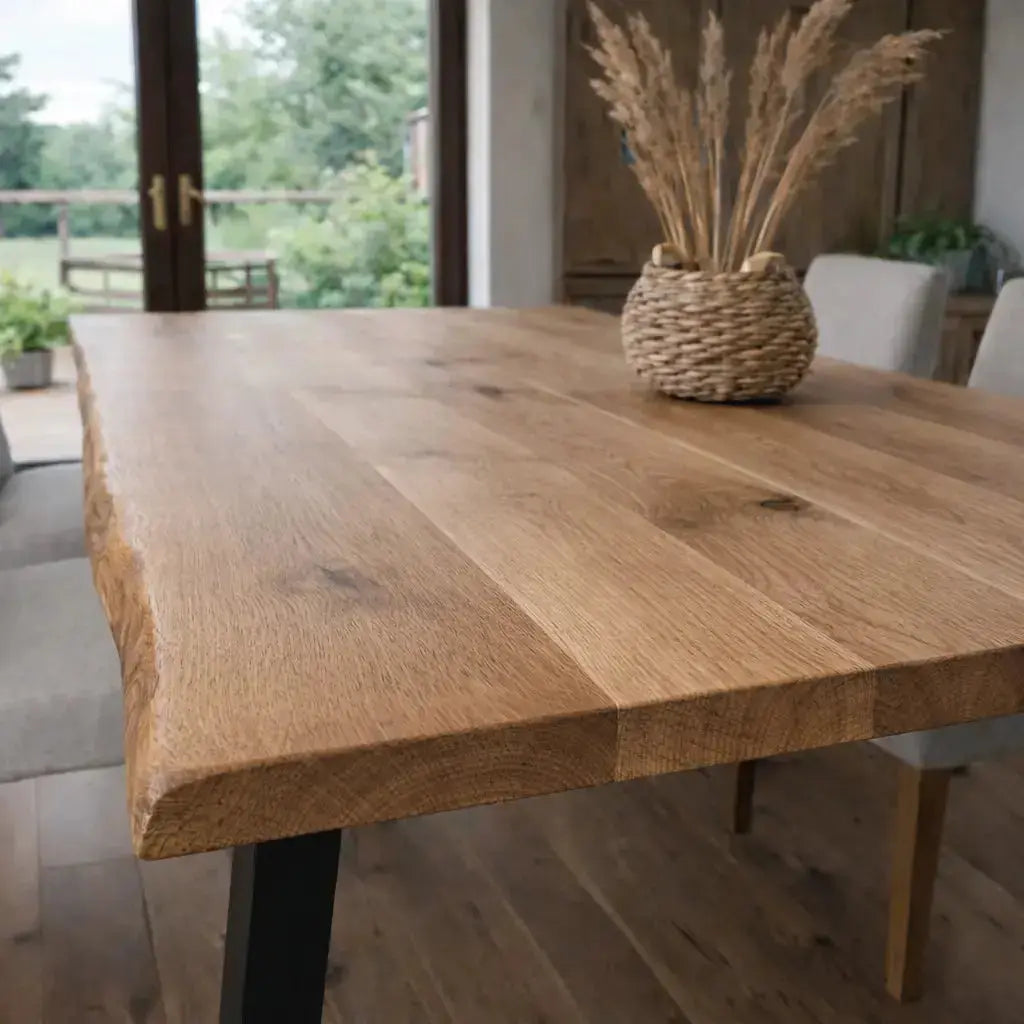 Oak Table top 40mm thick waney edge