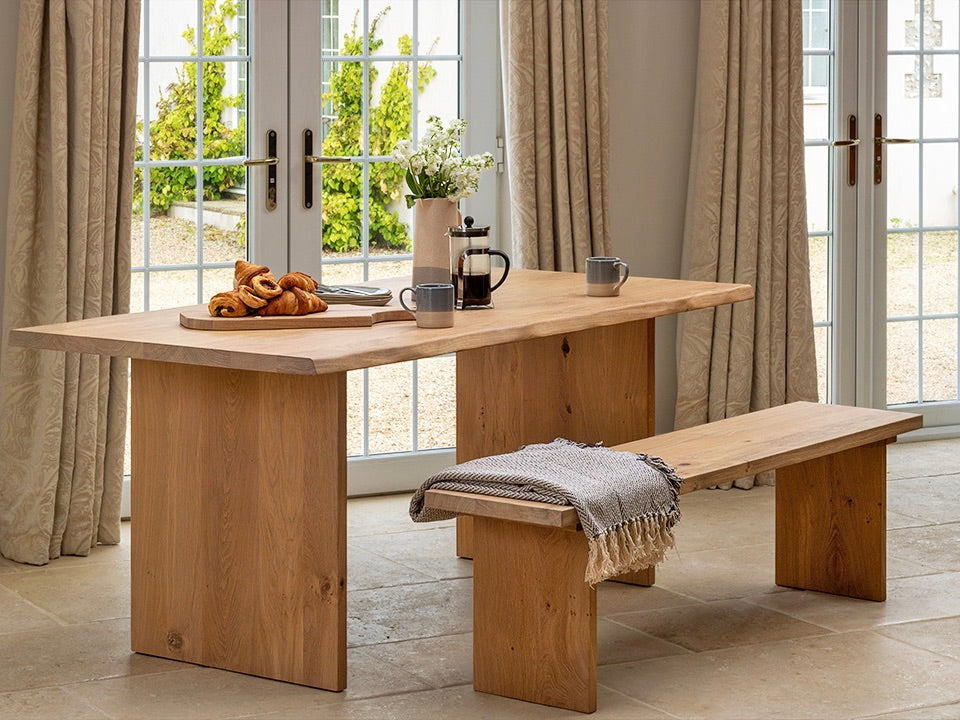 Natural Oak Square Leg Dining Table