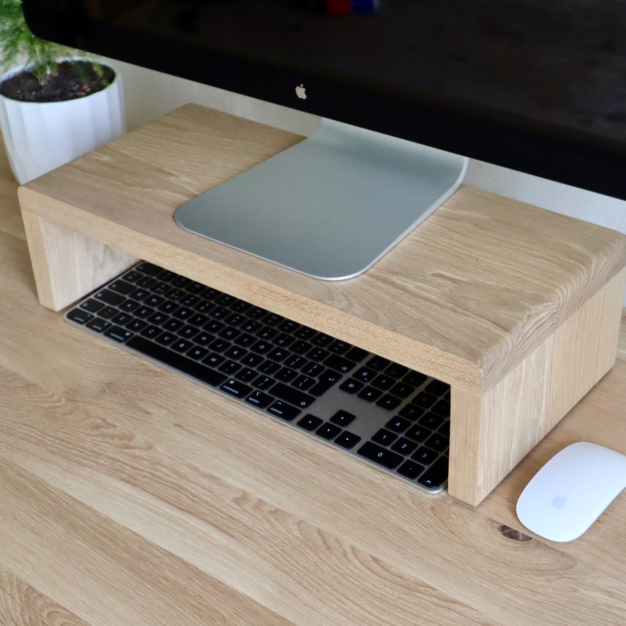 Solid Oak Monitor Stand