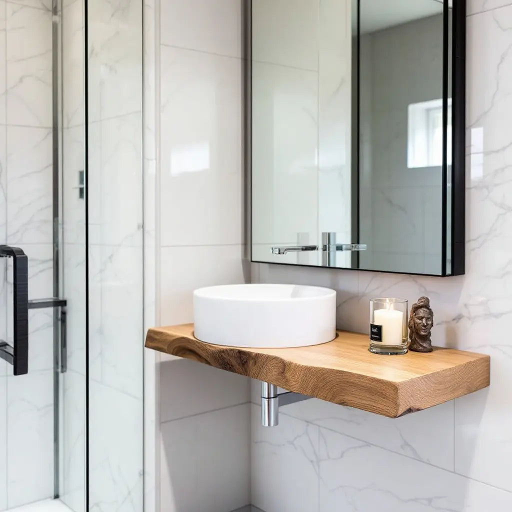 Live Edge Bathroom Oak Sink Basin Shelf 45cm Depth live-edge-bathroom-oak-sink-basin-shelf-45cm-depth