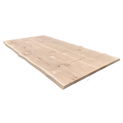 Light wooden oak table top on a white background