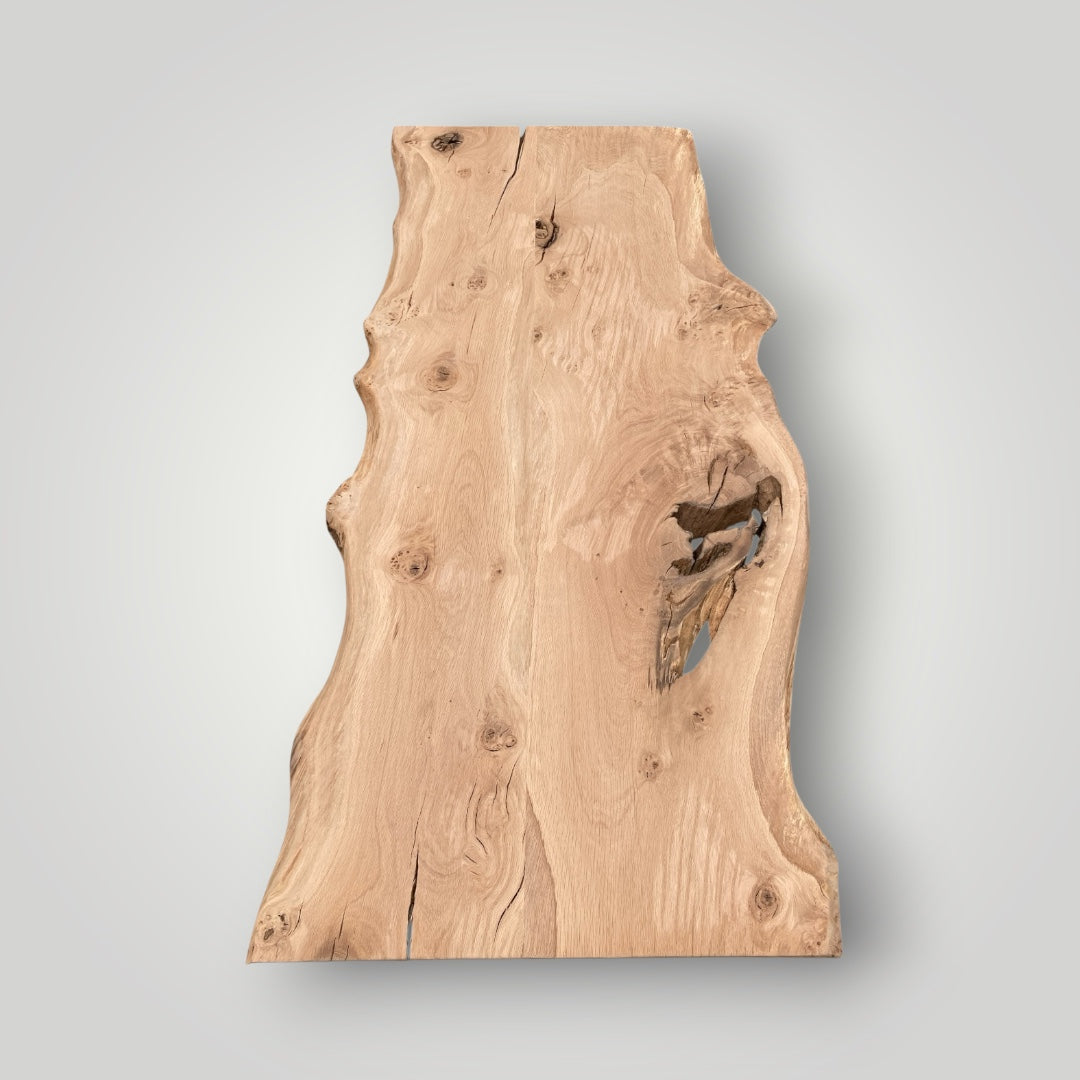 english oak table top on grey background