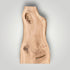 Wooden slab with natural grain and texture on a gray background