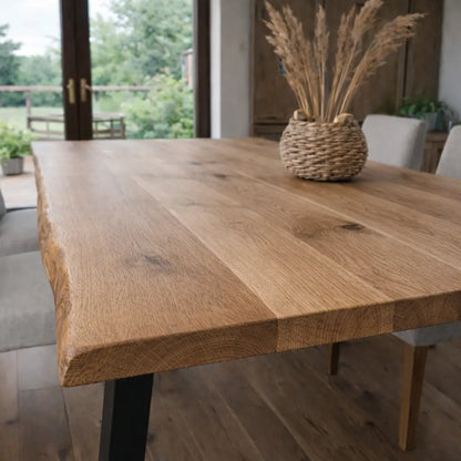 solid oak tabletop 40mm waney edge